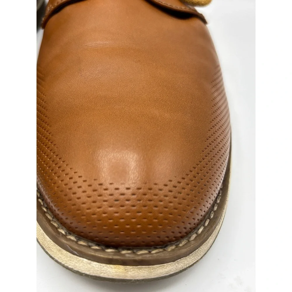 Bruno Marc Men's Brown Leather Lace-Up Casual Derby Shoes Size 10